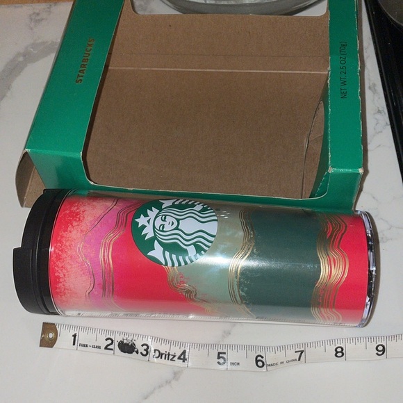 STARBUCKS Limited Edition Travel Tumble Mug Coffee water 16oz Holiday NEW - Picture 3 of 12